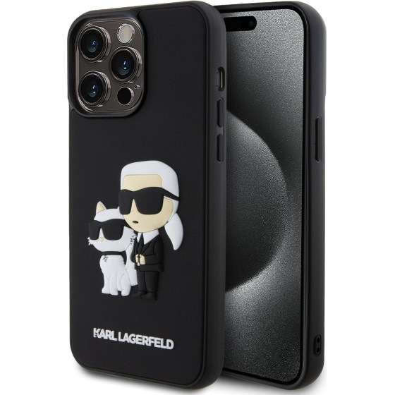 Karl Lagerfeld 3D Rubber Karl and Choupette Case for iPhone 14 Pro Max Black - (KLHCP14X3DRKCNK)