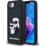 Karl Lagerfeld 3D Rubber Karl and Choupette Case for iPhone 16e Black - (KLHCPSE43DRKCNK)