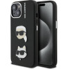 Karl Lagerfeld Grained PU K&CH Heads Case for iPhone 15 Black - (KLHCP15SPSFDHPK)