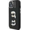 Karl Lagerfeld Grained PU K&CH Heads Case for iPhone 15 Black - (KLHCP15SPSFDHPK)