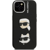 Karl Lagerfeld Grained PU K&CH Heads Case for iPhone 15 Black - (KLHCP15SPSFDHPK)