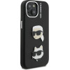 Karl Lagerfeld Grained PU K&CH Heads Case for iPhone 15 Black - (KLHCP15SPSFDHPK)
