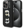 Karl Lagerfeld Grained PU K&CH Heads Case for iPhone 15 Pro Black - (KLHCP15LPSFDHPK)