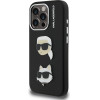Karl Lagerfeld Grained PU K&CH Heads Case for iPhone 15 Pro Max Black - (KLHCP15XPSFDHPK)