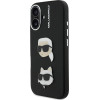 Karl Lagerfeld Grained PU K&CH Heads Case for iPhone 16 Black - (KLHCP16SPSFDHPK)