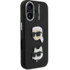 Karl Lagerfeld Grained PU K&CH Heads Case for iPhone 16 Black - (KLHCP16SPSFDHPK)