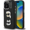 Karl Lagerfeld Grained PU K&CH Heads Case for iPhone 16 Pro Max Black - (KLHCP16XPSFDHPK)