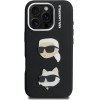 Karl Lagerfeld Grained PU K&CH Heads Case for iPhone 16 Pro Max Black - (KLHCP16XPSFDHPK)