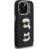 Karl Lagerfeld Grained PU K&CH Heads Case for iPhone 16 Pro Max Black - (KLHCP16XPSFDHPK)