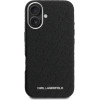Karl Lagerfeld Grained PU Repeated Logo MagSafe Case for iPhone 16 Black - (KLHMP16SPGKLFOFK)