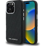 Karl Lagerfeld Grained PU Repeated Logo MagSafe Case for iPhone 16 Pro Max Black - (KLHMP16XPGKLFOFK)