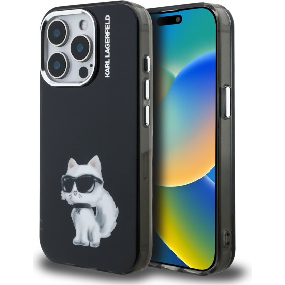 Karl Lagerfeld IML Aquarelle Choupette Case for iPhone 15 Pro Black - (KLHCP15LHMCHAQK)