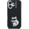 Karl Lagerfeld IML Aquarelle Choupette Case for iPhone 16 Black - (KLHCP16SHMCHAQK)