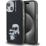 Karl Lagerfeld IML Aquarelle Karl and Choupette Case for iPhone 15 Black - (KLHCP15SHMKCAQK)