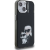 Karl Lagerfeld IML Aquarelle Karl and Choupette Case for iPhone 15 Black - (KLHCP15SHMKCAQK)