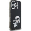 Karl Lagerfeld IML Aquarelle Karl and Choupette Case for iPhone 16 Black - (KLHCP16SHMKCAQK)