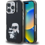 Karl Lagerfeld IML Aquarelle Karl and Choupette Case for iPhone 16 Pro Black - (KLHCP16LHMKCAQK)