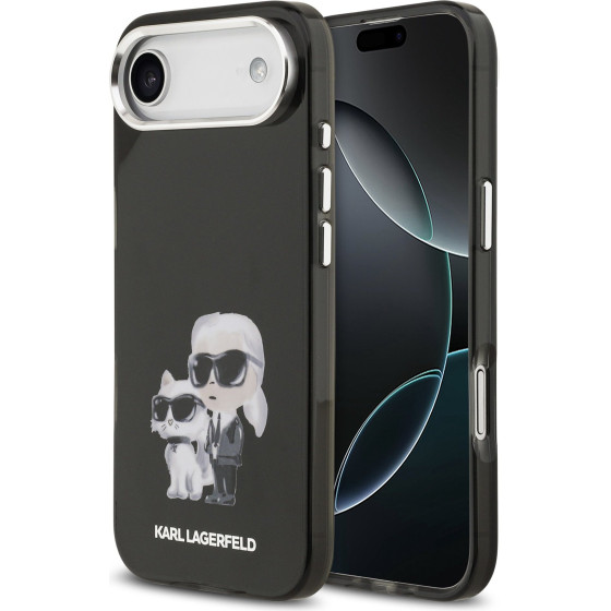 Karl Lagerfeld IML Aquarelle Karl and Choupette Case for iPhone Air Black - (KLHMP17MHMKCAQOK)