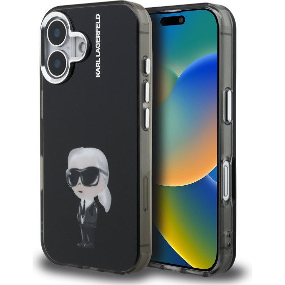 Karl Lagerfeld IML Aquarelle Karl Case for iPhone 16 Black - (KLHCP16SHMKIAQK)