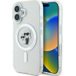 Karl Lagerfeld IML Glitter Karl and Choupette MagSafe Case for iPhone 16 Transparent - (KLHMP16SHGKCNOT)