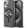 Karl Lagerfeld IML Glitter Karl and Choupette Sketch MagSafe Case for iPhone 15 Black - (KLHMP15SHGKCGKBK)