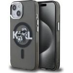 Karl Lagerfeld IML Glitter Karl and Choupette Sketch MagSafe Case for iPhone 15 Black - (KLHMP15SHGKCGKBK)