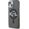 Karl Lagerfeld IML Glitter Karl and Choupette Sketch MagSafe Case for iPhone 15 Black - (KLHMP15SHGKCGKBK)