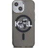 Karl Lagerfeld IML Glitter Karl and Choupette Sketch MagSafe Case for iPhone 15 Black - (KLHMP15SHGKCGKBK)