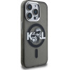 Karl Lagerfeld IML Glitter Karl and Choupette Sketch MagSafe Case for iPhone 15 Pro Black - (KLHMP15LHGKCGKBK)