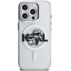 Karl Lagerfeld IML Glitter Karl and Choupette Sketch MagSafe Case for iPhone 15 Pro Max Transparent - (KLHMP15XHGKCGKBT)