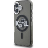 Karl Lagerfeld IML Glitter Karl and Choupette Sketch MagSafe Case for iPhone 16 Black - (KLHMP16SHGKCGKBK)