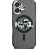Karl Lagerfeld IML Glitter Karl and Choupette Sketch MagSafe Case for iPhone 16 Black - (KLHMP16SHGKCGKBK)