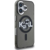Karl Lagerfeld IML Glitter Karl and Choupette Sketch MagSafe Case for iPhone 16 Black - (KLHMP16SHGKCGKBK)
