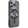 Karl Lagerfeld IML Glitter Karl and Choupette Sketch MagSafe Case for iPhone 16 Pro Max Black - (KLHMP16XHGKCGKBK)
