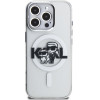 Karl Lagerfeld IML Glitter Karl and Choupette Sketch MagSafe Case for iPhone 16 Pro Transparent - (KLHMP16LHGKCGKBT)