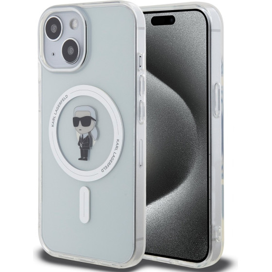 Karl Lagerfeld IML Ikonik MagSafe Case for iPhone 15 Transparent - (KLHMP15SHFCKNOT)