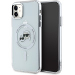 Karl Lagerfeld IML K&CH Heads Metal Frame MagSafe Case for iPhone 11 Transparent - (KLHMN61HLSKCH)
