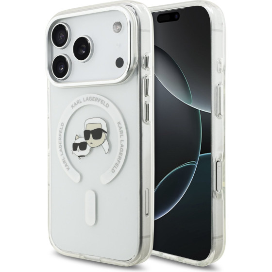 Karl Lagerfeld IML K&CH Heads Metal Frame MagSafe Case for iPhone 17 Pro Transparent - (KLHMP17LHLSKCH)