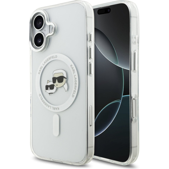 Karl Lagerfeld IML K&CH Heads Metal Frame MagSafe Case for iPhone 17 Transparent - (KLHMP17SHLSKCH)