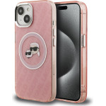 Karl Lagerfeld IML K&CH Heads Repeated Logo MagSafe Case for iPhone 15 Pink - (KLHMP15SHMKBKCHP)