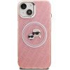 Karl Lagerfeld IML K&CH Heads Repeated Logo MagSafe Case for iPhone 15 Pink - (KLHMP15SHMKBKCHP)