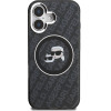 Karl Lagerfeld IML K&CH Heads Repeated Logo MagSafe Case for iPhone 16 Black - (KLHMP16SHMKBKCHK)