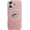 Karl Lagerfeld IML K&CH Heads Repeated Logo MagSafe Case for iPhone 16 Pink - (KLHMP16SHMKBKCHP)