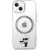 Karl Lagerfeld IML Karl and Choupette MagSafe Case for iPhone 15 Transparent - (KLHMP15SHNKCIT)