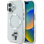 Karl Lagerfeld IML Karl and Choupette MagSafe Case for iPhone 16 Transparent - (KLHMP16SHNKCIT)