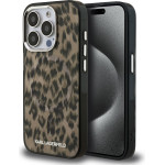 Karl Lagerfeld IML Leopard MagSafe Case for iPhone 15 Pro Max Brown - (KLHMP15XHDLEOICW)