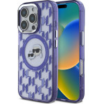 Karl Lagerfeld IML Monogram K&CH Heads MagSafe Case for iPhone 16 Pro Max Purple - (KLHMP16XHMCKMHU)
