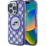 Karl Lagerfeld IML Monogram K&CH Heads MagSafe Case for iPhone 16 Pro Purple - (KLHMP16LHMCKMHU)