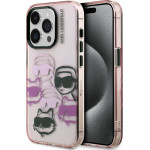 Karl Lagerfeld IML Multi K&CH Heads Case for iPhone 15 Pro Pink - (KLHCP15LHMCHKCP)