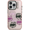 Karl Lagerfeld IML Multi K&CH Heads Case for iPhone 15 Pro Pink - (KLHCP15LHMCHKCP)